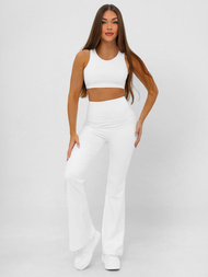 Dámske legíny so širokými nohami biele OZONEE JS/17K587/1