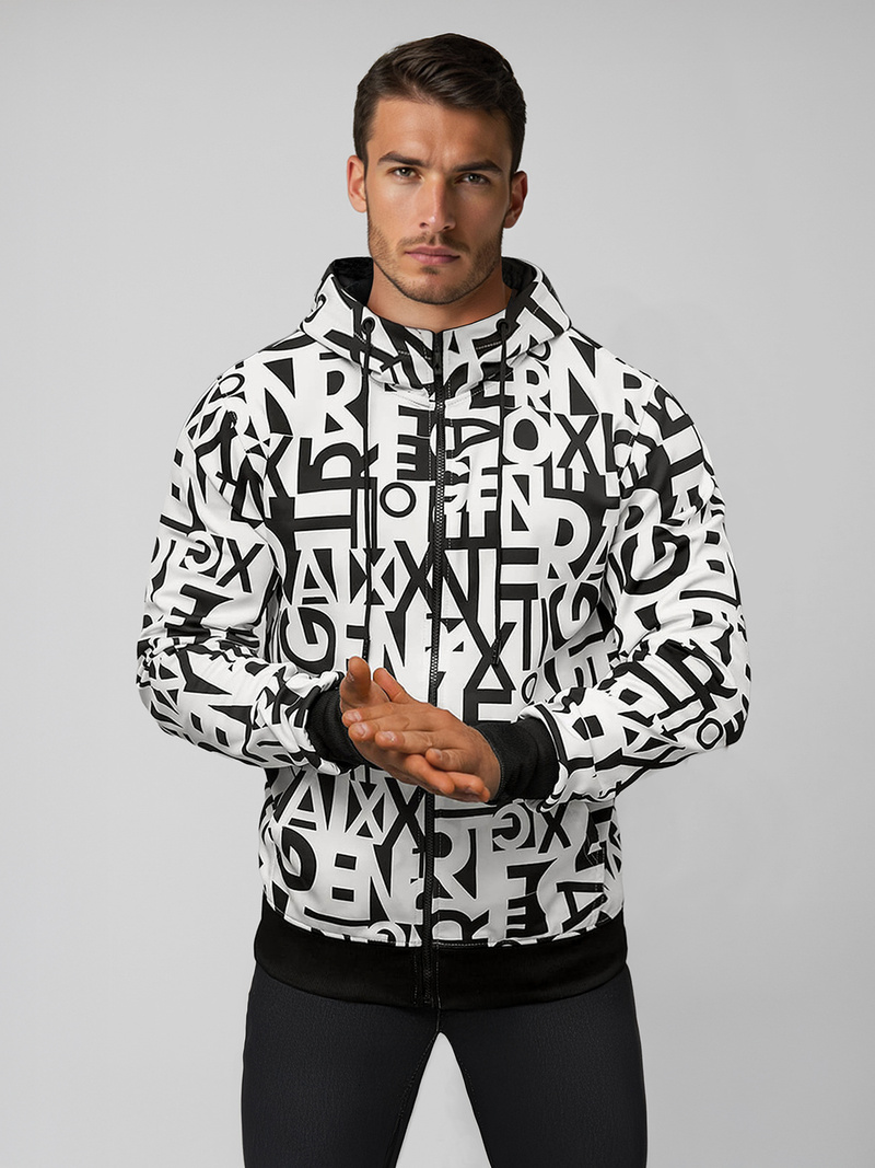 Pánska Mikina Biela OZONEE JS/8B1179/1Z