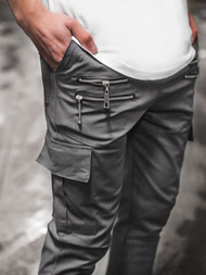 Pánske jogger nohavice grafitové OZONEE ZAZ/191376