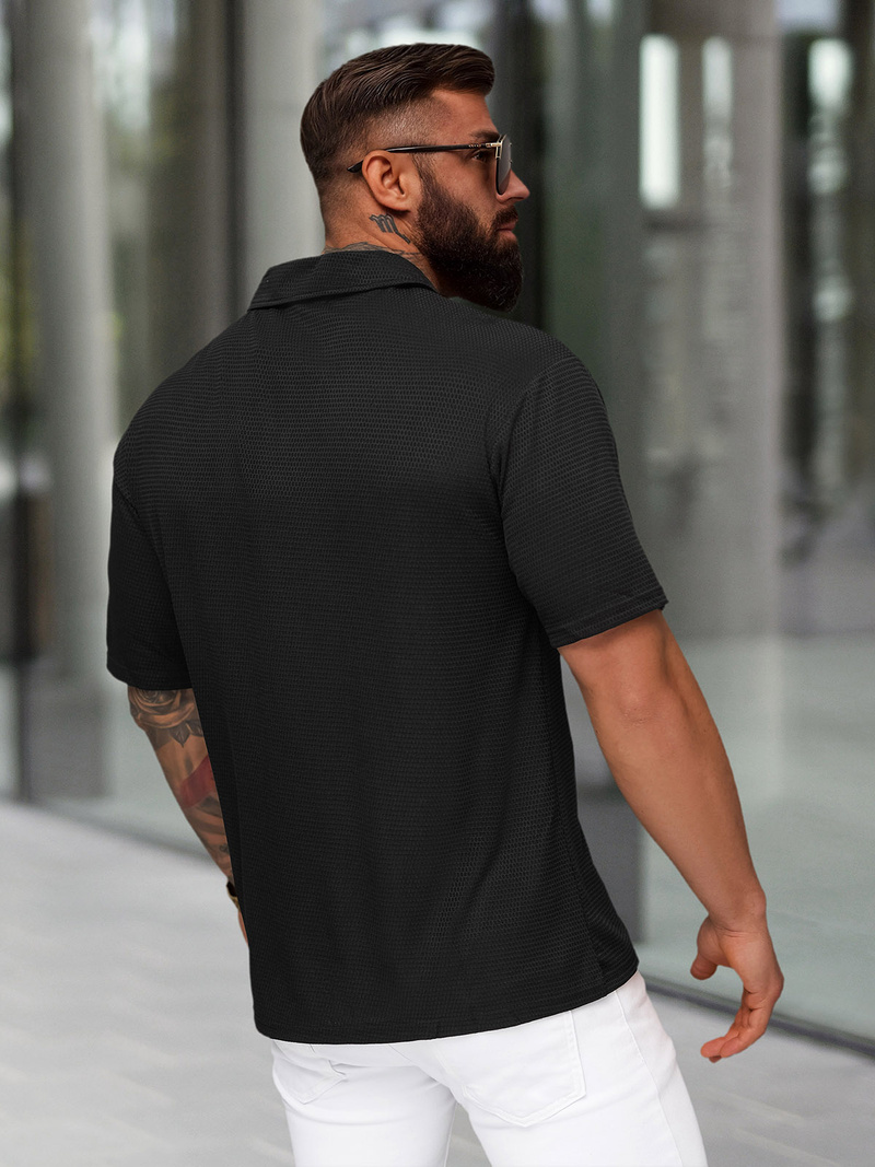 Pánska Polokošeľa Čierné OZONEE O/YN2/593