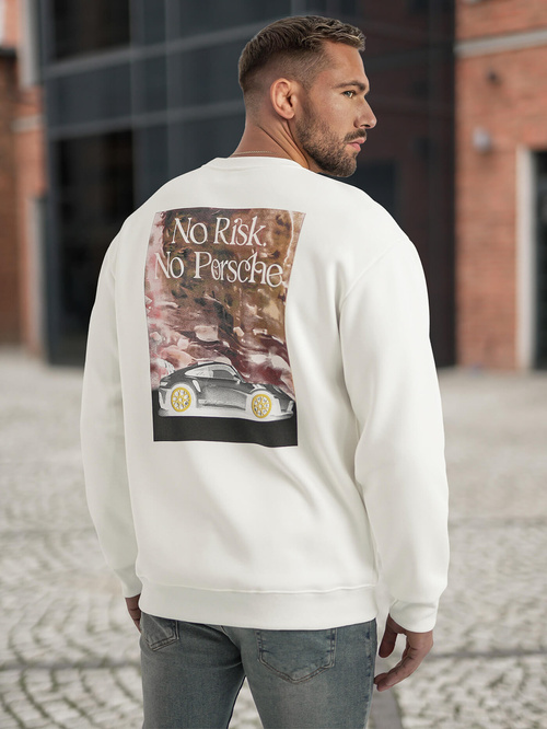 Pánska Mikina Biela OZONEE JS/65B3918/1