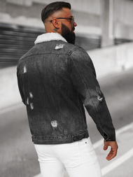 Pánska Riflová Bunda Šerpa Čierna OZONEE NB/MJ502NZ