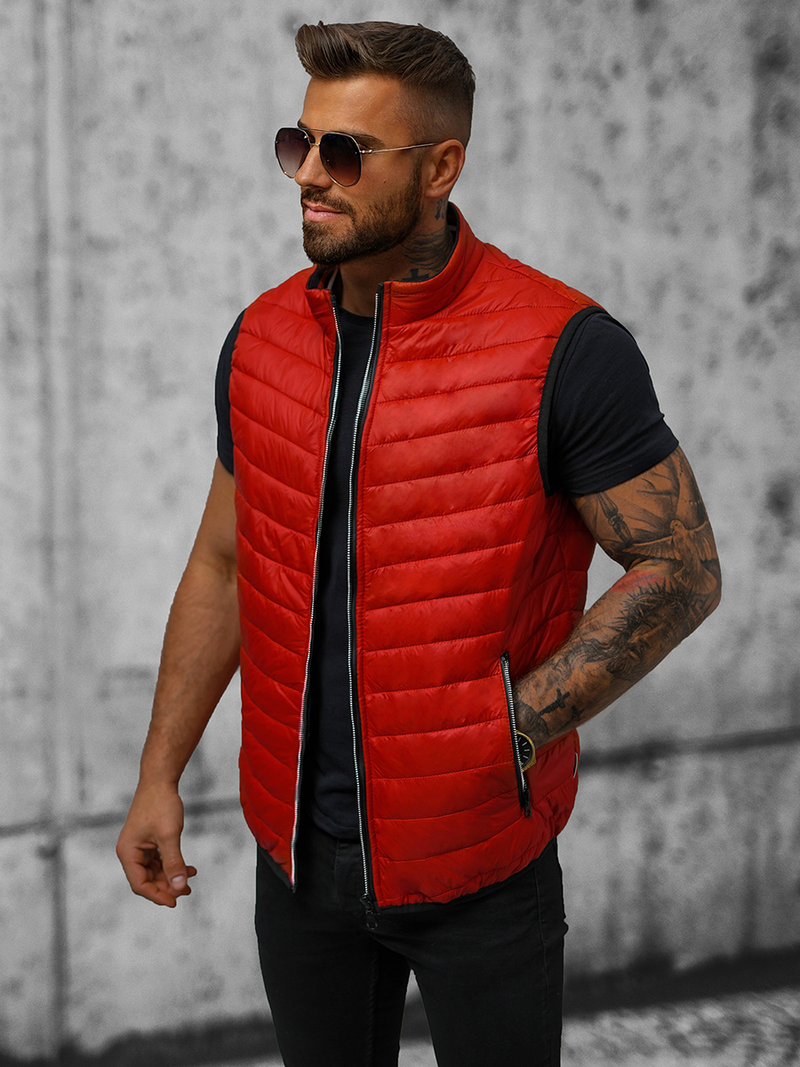 Pánska vesta tmavo červená OZONEE N/7103/5Z