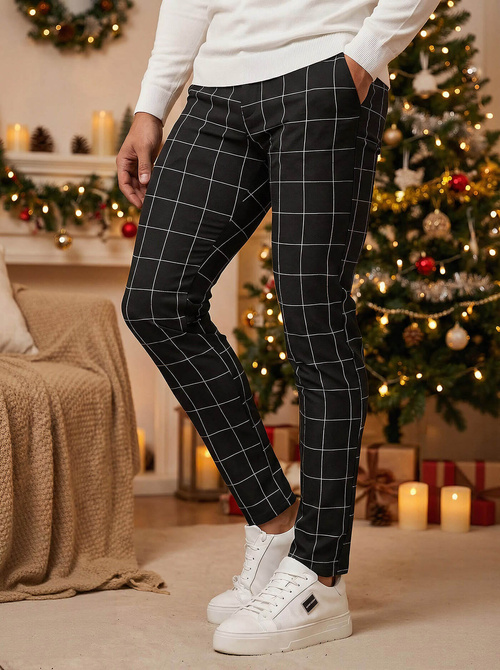 Pánske Chino Nohavice Čierne OZONEE DJ/5505Z