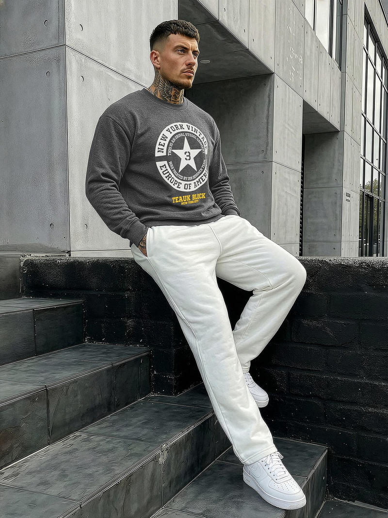 Pánska Mikina Grafitová OZONEE JS/8B1768/5