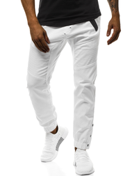 Pánske chino jogger nohavice Biele OZONEE A/0952