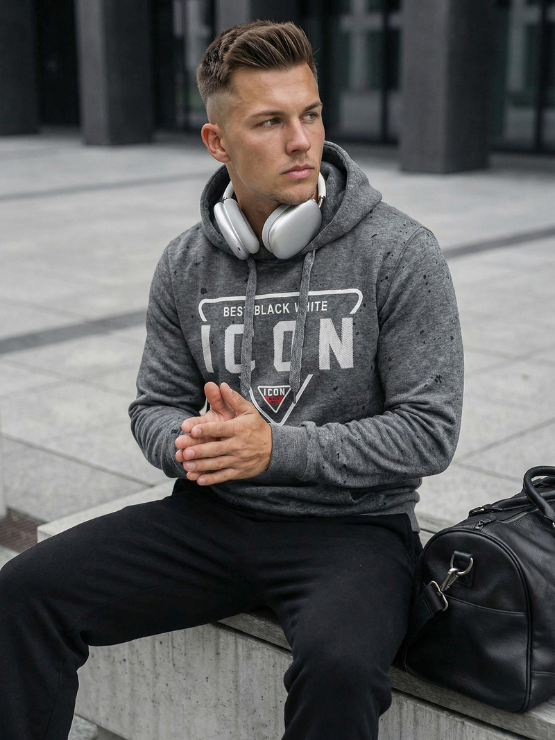 Pánska Mikina Grafitová OZONEE JS/8B1737/5