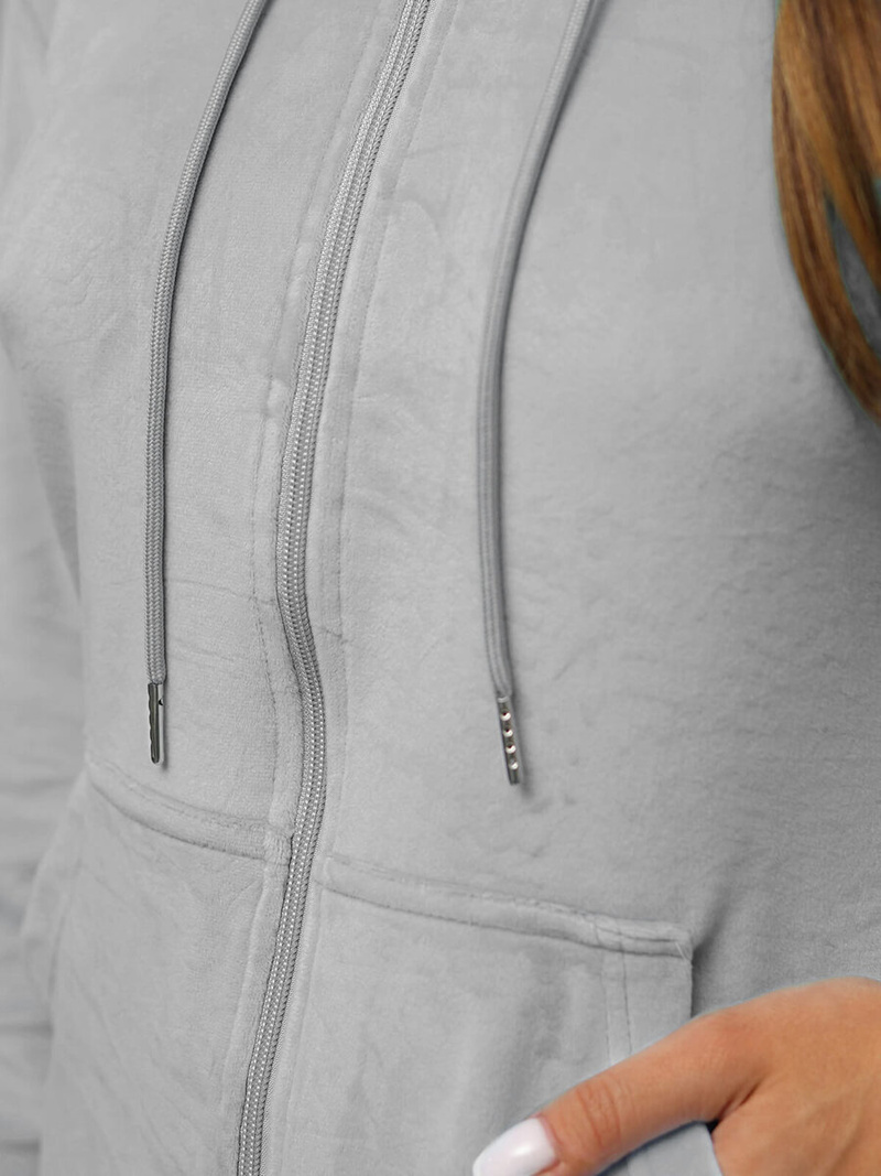 Dámska Velúrová Tepláková Súprava Sivý OZONEE JS/8C1176/2Z