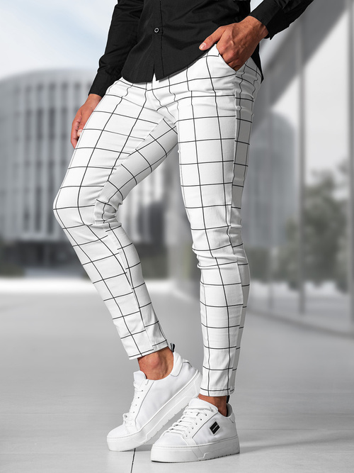 Pánske Chino Nohavice Biele OZONEE O/P4009Z