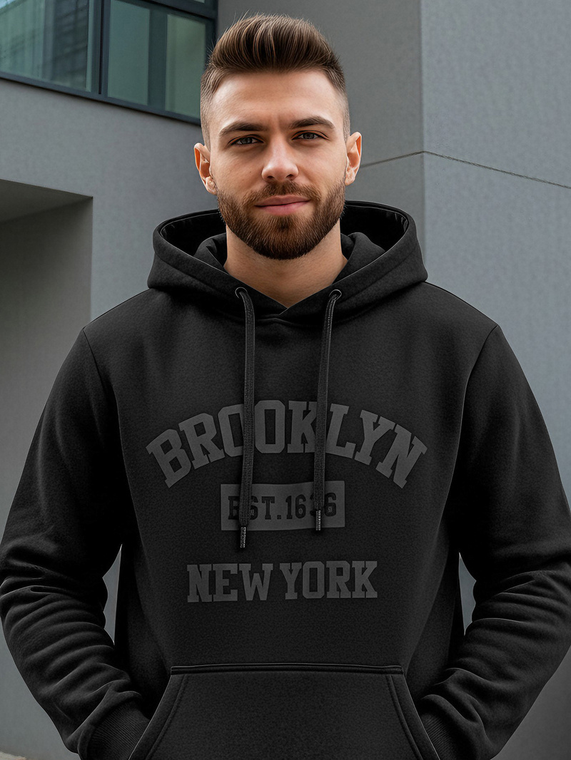 Pánska Mikina Čierna OZONEE JS/8B1969/3