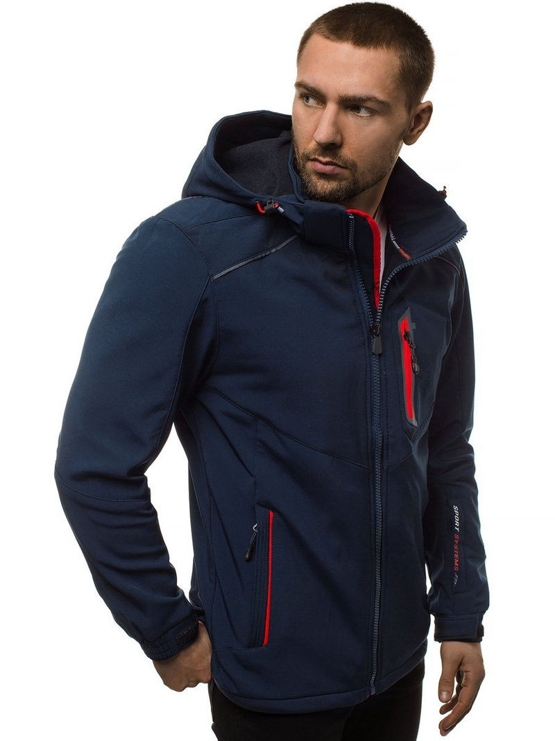 Pánska Bunda Softshell Tmavomodro-červená OZONEE GE/12259Z