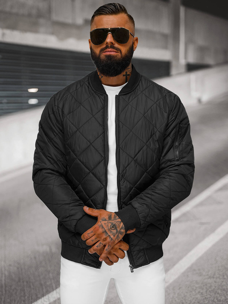 Pánska Bunda Čierna OZONEE JS/MY01Z