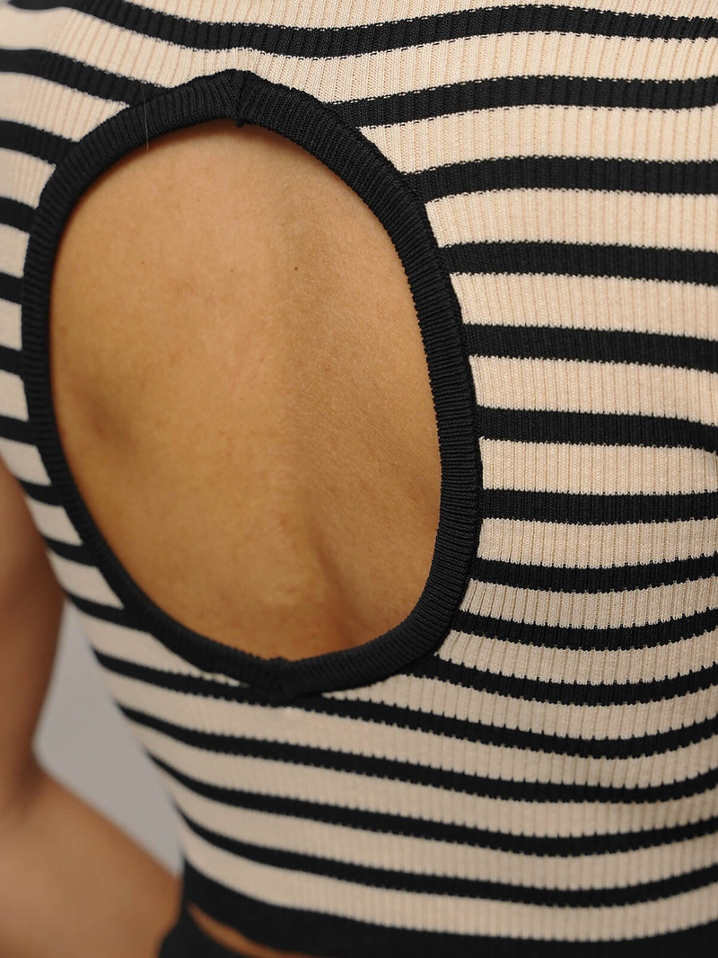 Dámsky Set Čierno/Béžová - Top a Sukňa OZONEE O/JK262