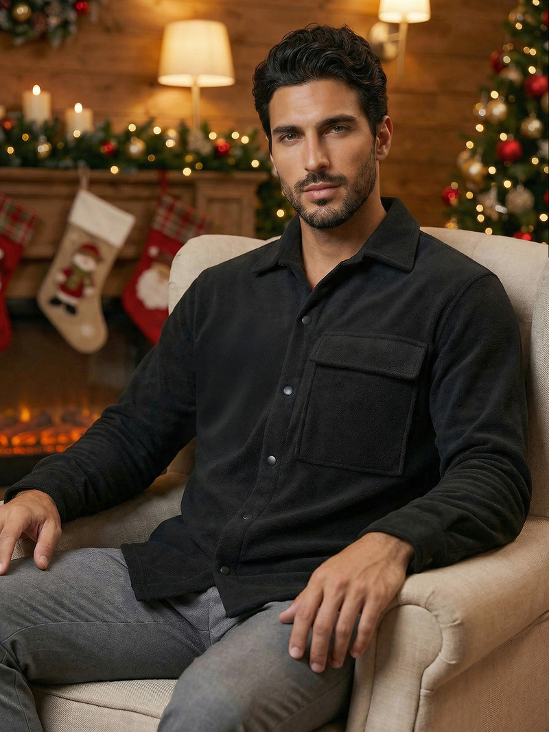 Pánska Košeľa Čierna OZONEE O/GOM23040Z