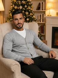 Pánsky Sveter Sivý OZONEE NB/MM6006/2Z