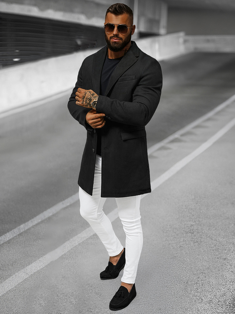 Pánsky Kabát Čierny OZONEE JB/1047Z