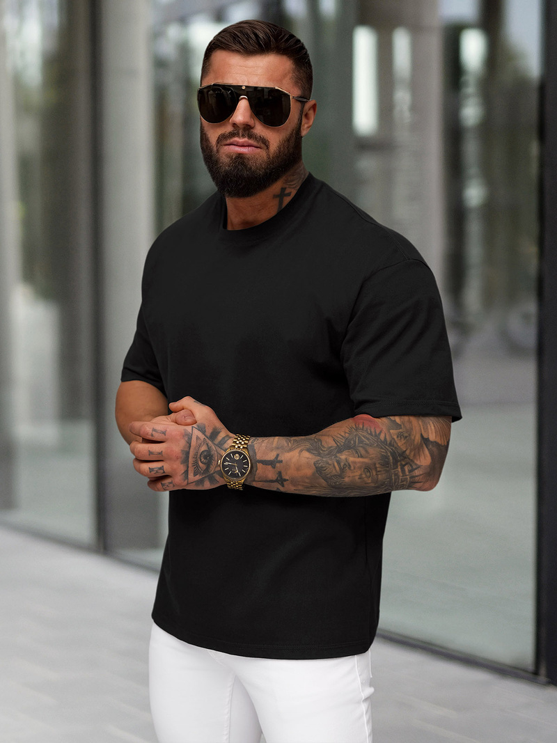 Pánske Tričko Čierne OZONEE JS/67T1298/3