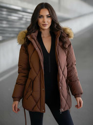 Dámska Zimná Bunda Čokoláda OZONEE JS/5M3329/158Z