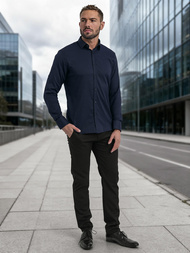 Pánska Košeľa Námornícka Modré OZONEE V/V188