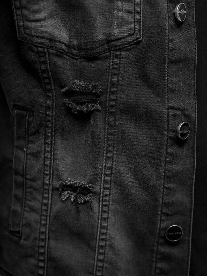 Pánska Riflová Bunda Čierna OZONEE NB/MJ506NZ