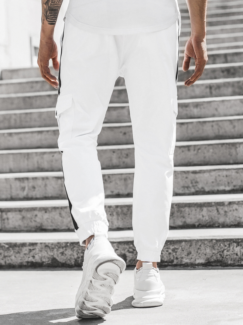 Pánske jogger nohavice Biele OZONEE DJ/5580