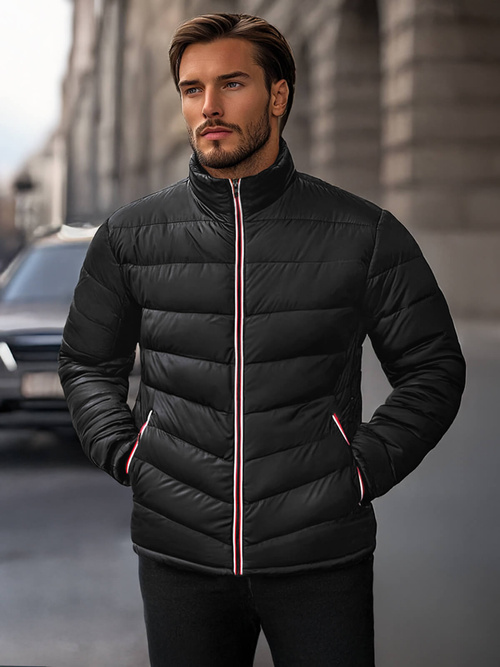 Pánska Bunda Čierna OZONEE JS/SM71Z