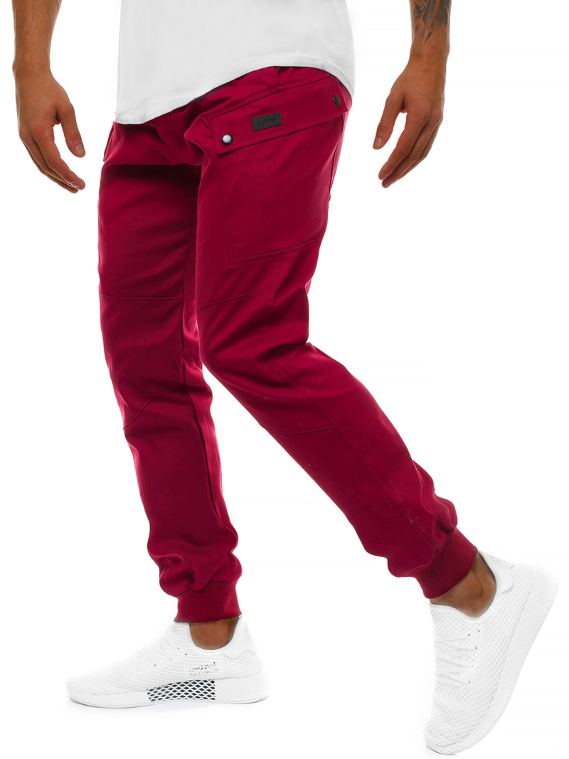 Pánske jogger nohavice Bordové OZONEE O/11103