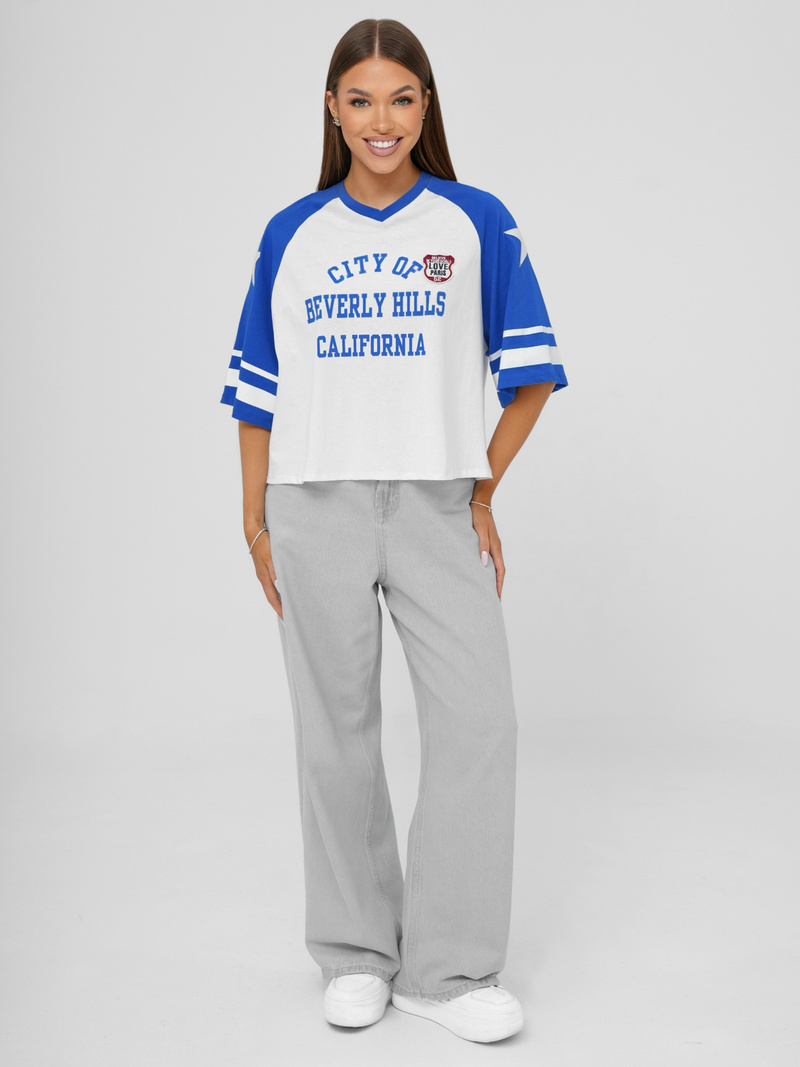 Dámske Tričko Bielo-Modré OZONEE JS/R62493