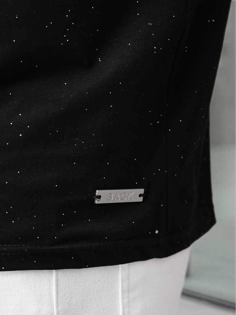 Pánske Tričko Čierne OZONEE O/QQ1386