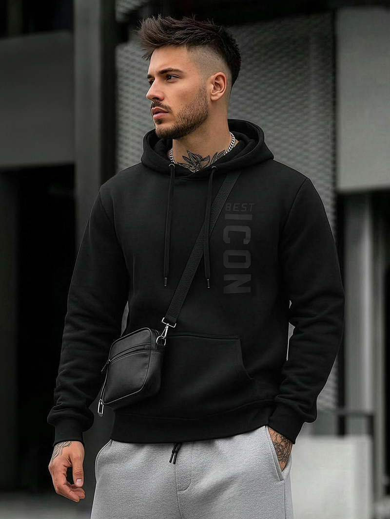 Pánska Mikina Čierna OZONEE JS/8B1973/3