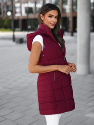 Dámska vesta bordová OZONEE JS/16M9096/06