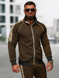 Pánska tepláková súprava tmavo-béžová OZONEE O/FF5110AB