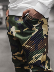 Pánske chino jogger nohavice Maskáčové-Zelené OZONEE A/0952