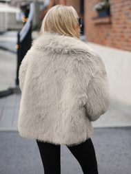 Dámska bunda sivo-béžová OZONEE JS/61M8515/92