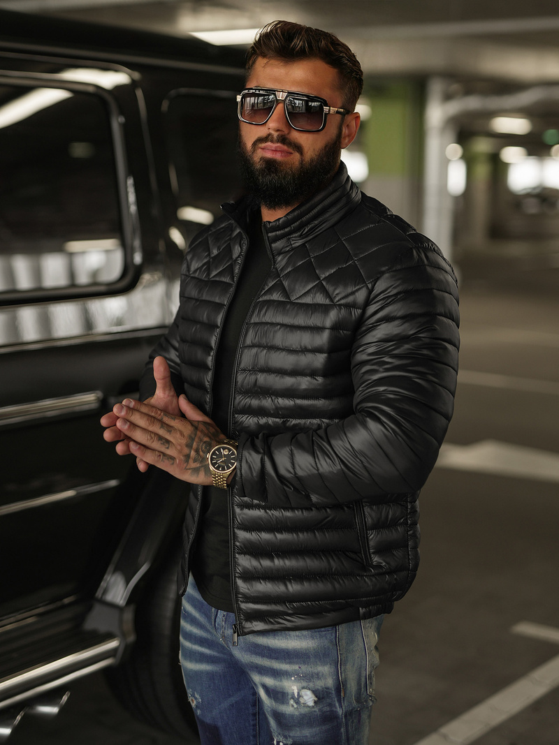 Pánska Bunda Čierna OZONEE JS/16M9328/392BZ