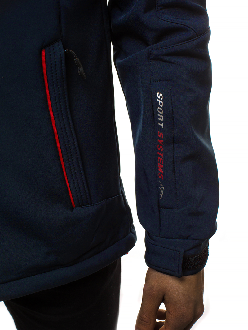Pánska Bunda Softshell Tmavomodro-červená OZONEE GE/12259Z