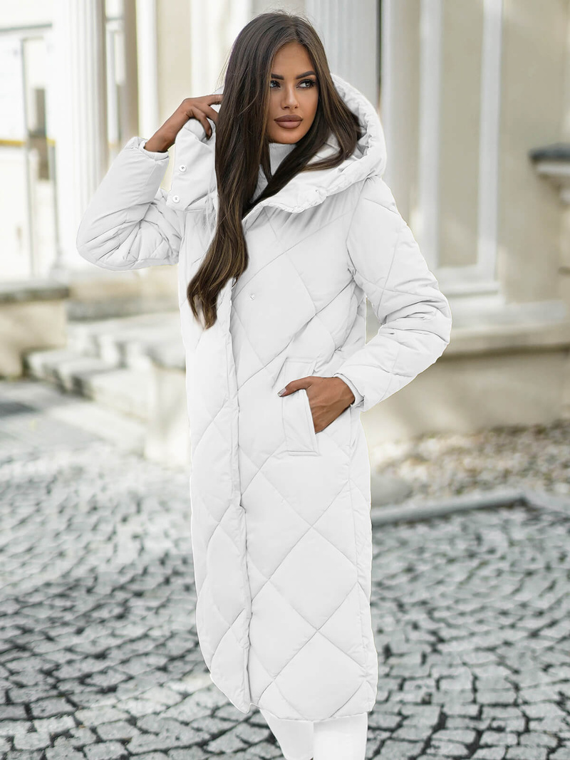 Dámska bunda biela OZONEE JS/5M3173/281Z