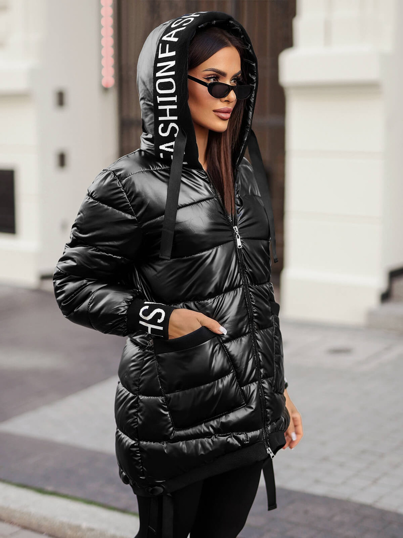 Dámska bunda čierna OZONEE JS/5M3188/392Z