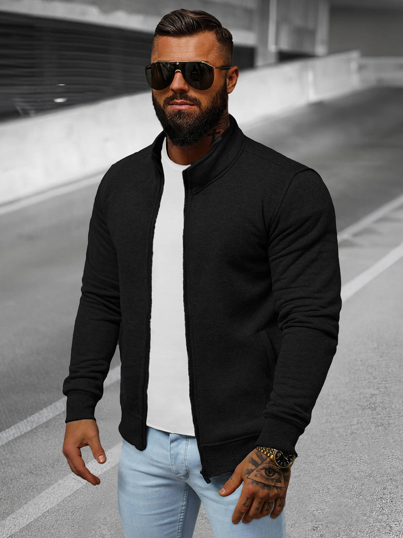 Pánska Mikina Čierna OZONEE JS/2002Z