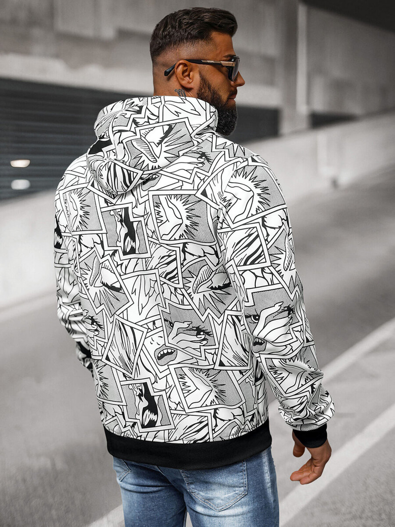 Pánska Mikina Biela OZONEE JS/8B1256/1