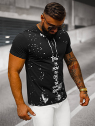 Pánske Tričko Čierne OZONEE O/8T1259/3