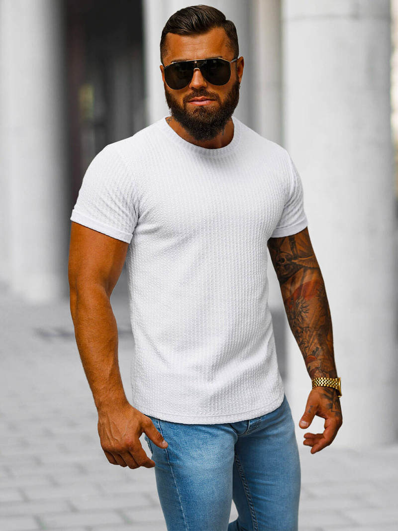 Pánske Tričko Biele OZONEE O/7766T