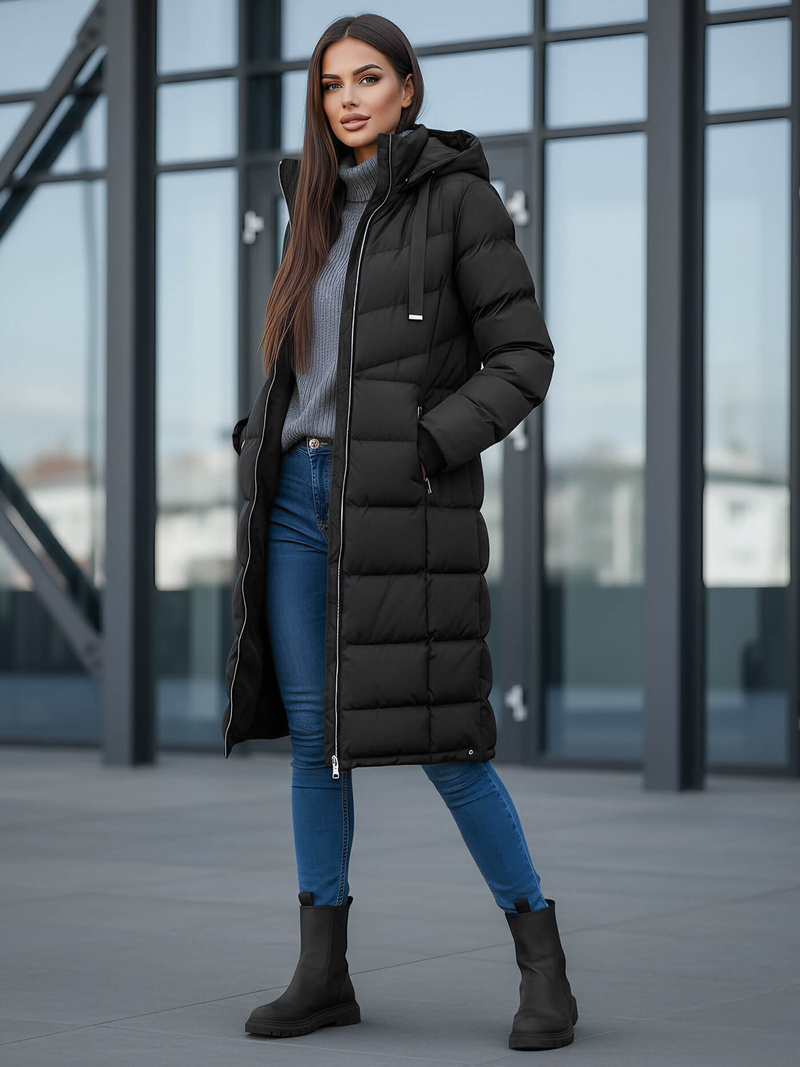 Dámska bunda čierna OZONEE JS/M736/392Z