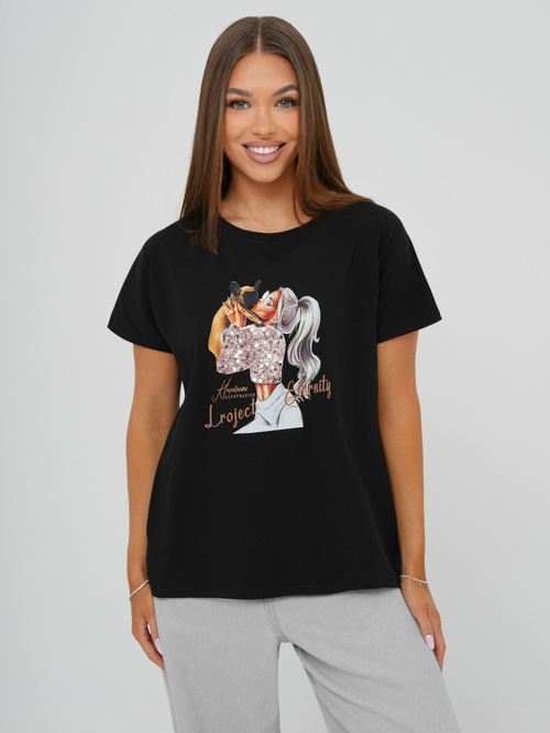 Dámske Tričko Čierne OZONEE JS/95T2575/3