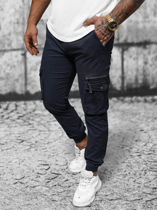Pánske Chino Jogger Nohavice Námornícke Modré OZONEE NB/MP0201BS