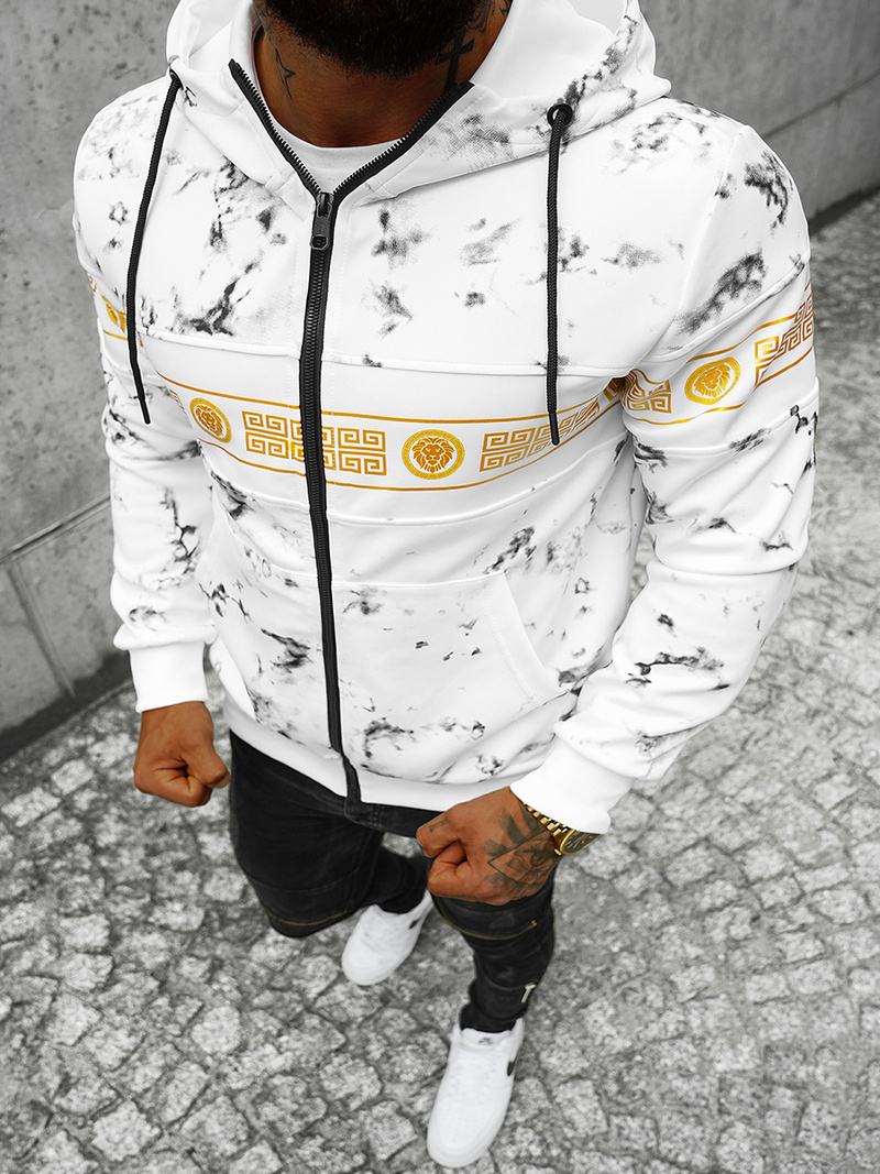 Pánska Mikina Biela OZONEE JS/B8125