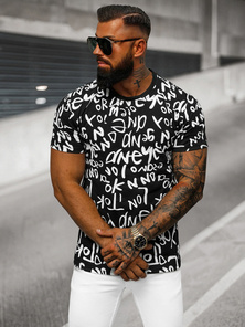 Pánske Tričko Čierne OZONEE O/T1268/3