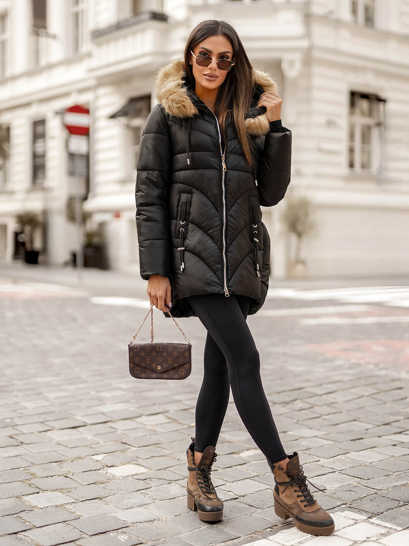 Dámska Zimná Bunda Čierna OZONEE JS/5M3257/392