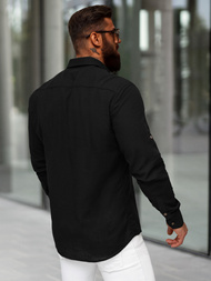 Pánska Košeľa Crna OZONEE O/V144