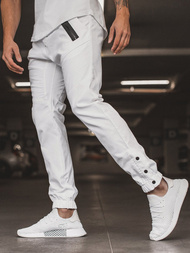 Pánske chino jogger nohavice Biele OZONEE A/0952